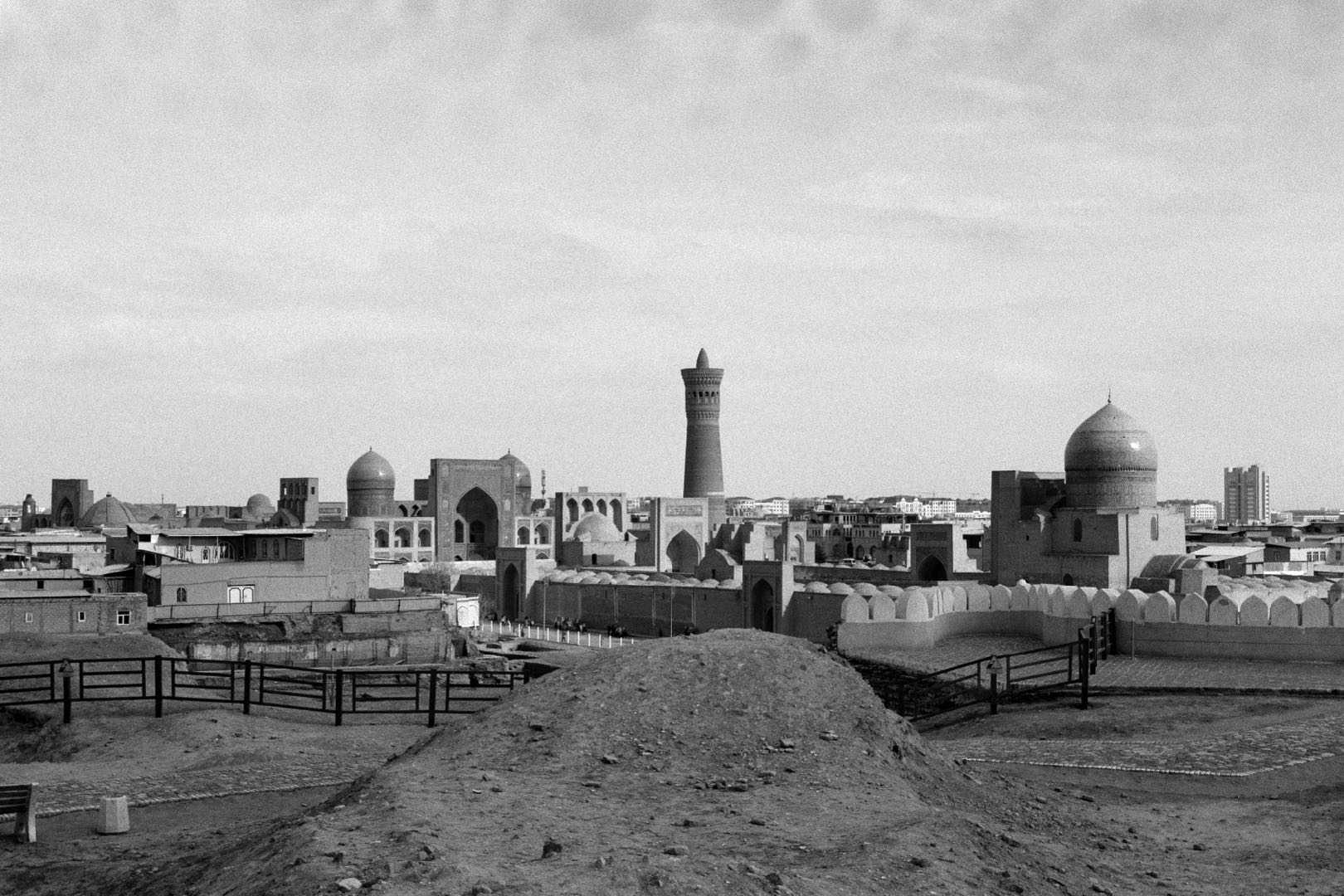 Black-and-white photograph: Above the Foot of the Great One, Bukhara, Uzbekistan, 2024
