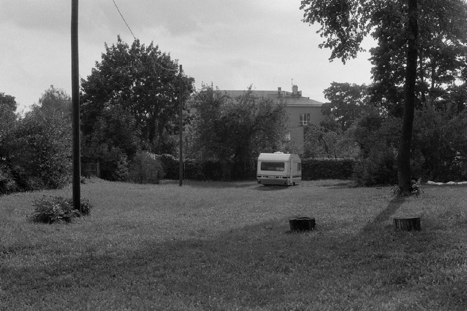 Black-and-white photograph: The Ruined Church, Tartu, Estonia, 2023