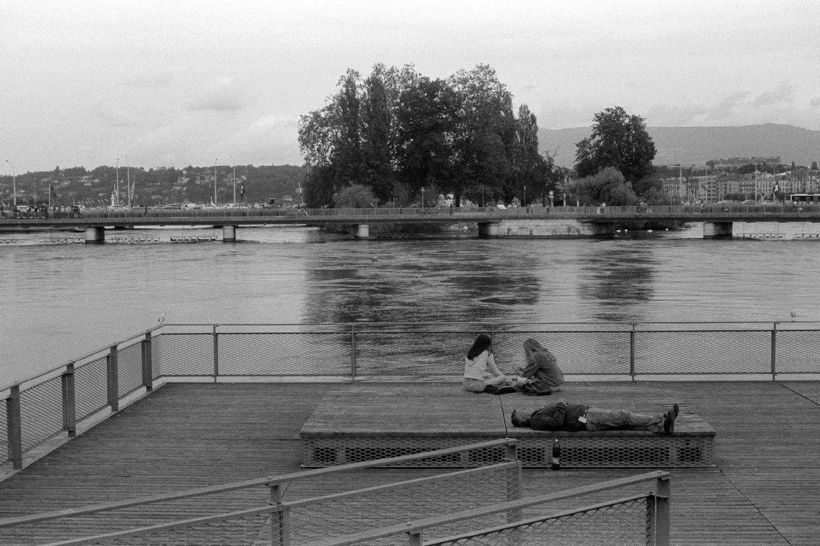 Black-and-white photograph: It's just me, Geneva, Switzerland, 2023